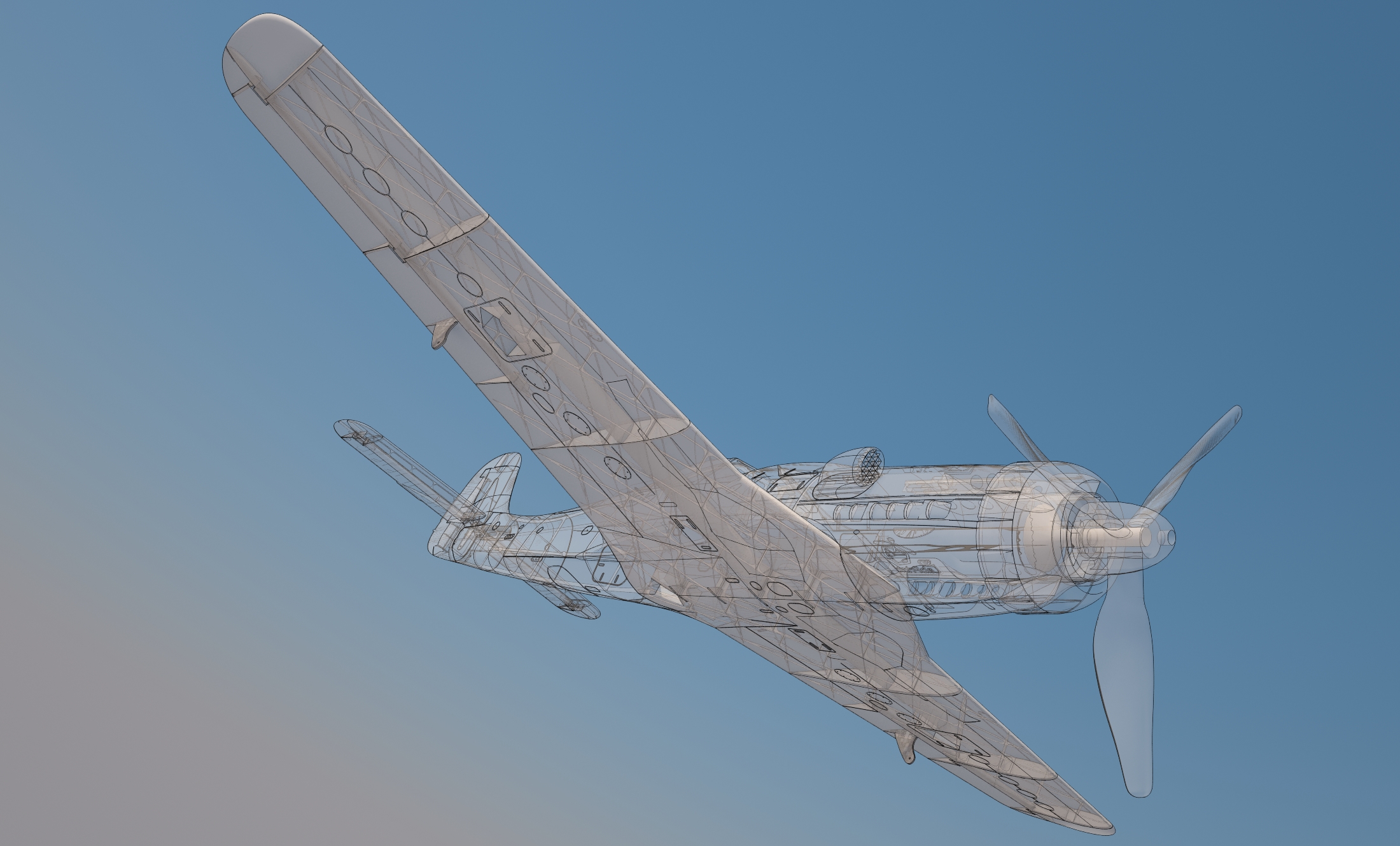 3D vytištěný model FOCKE-WULF TA 152 C