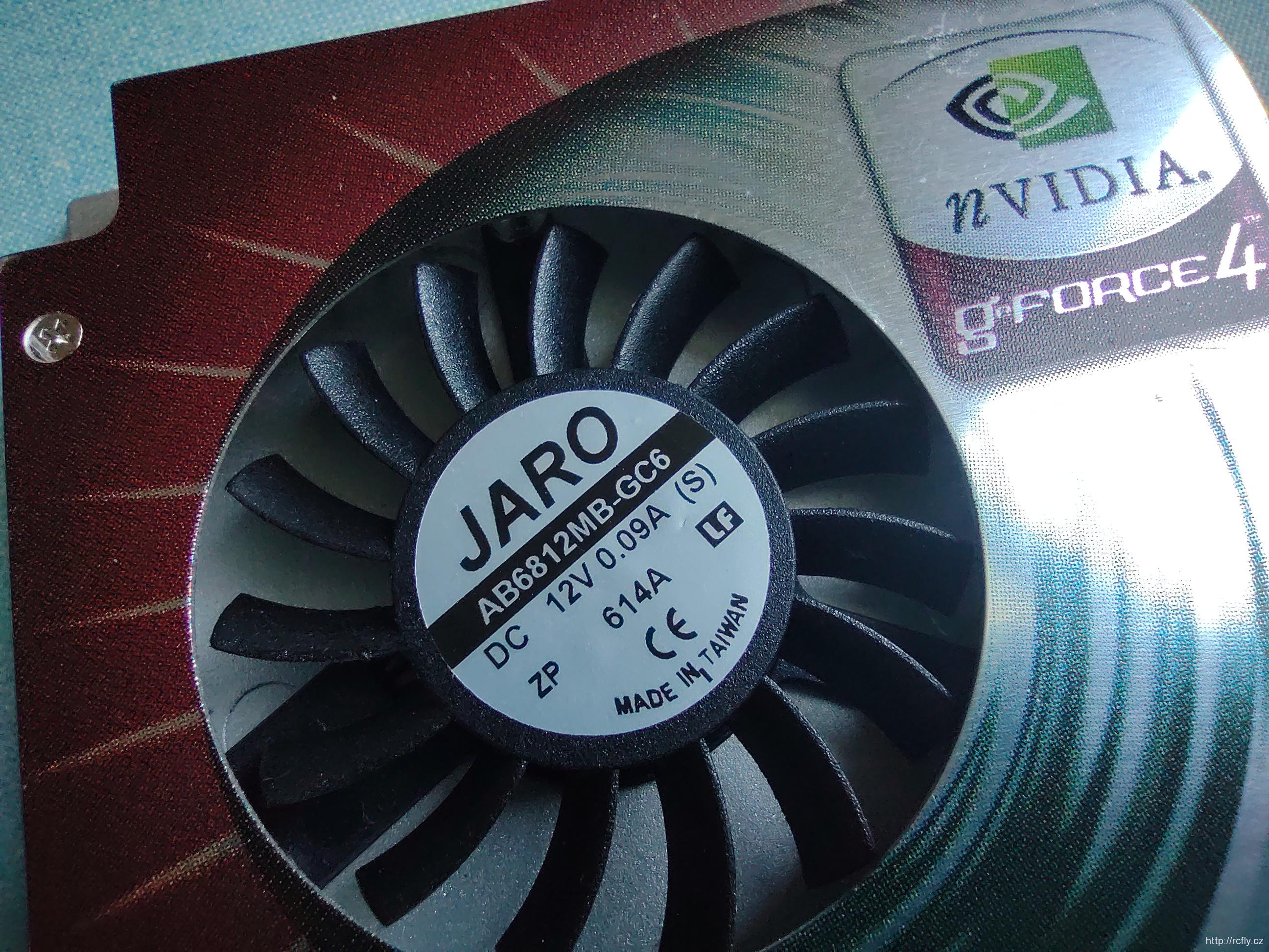 Ventilátor JARO AB6812MB-GC6 na chladiči  nVidia G-Force4
