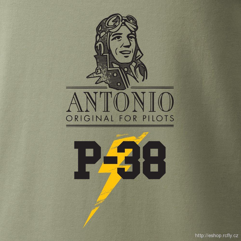 ANTONIO-Tričko s válečným letadlem P-38 LIGHTNING vel.XL