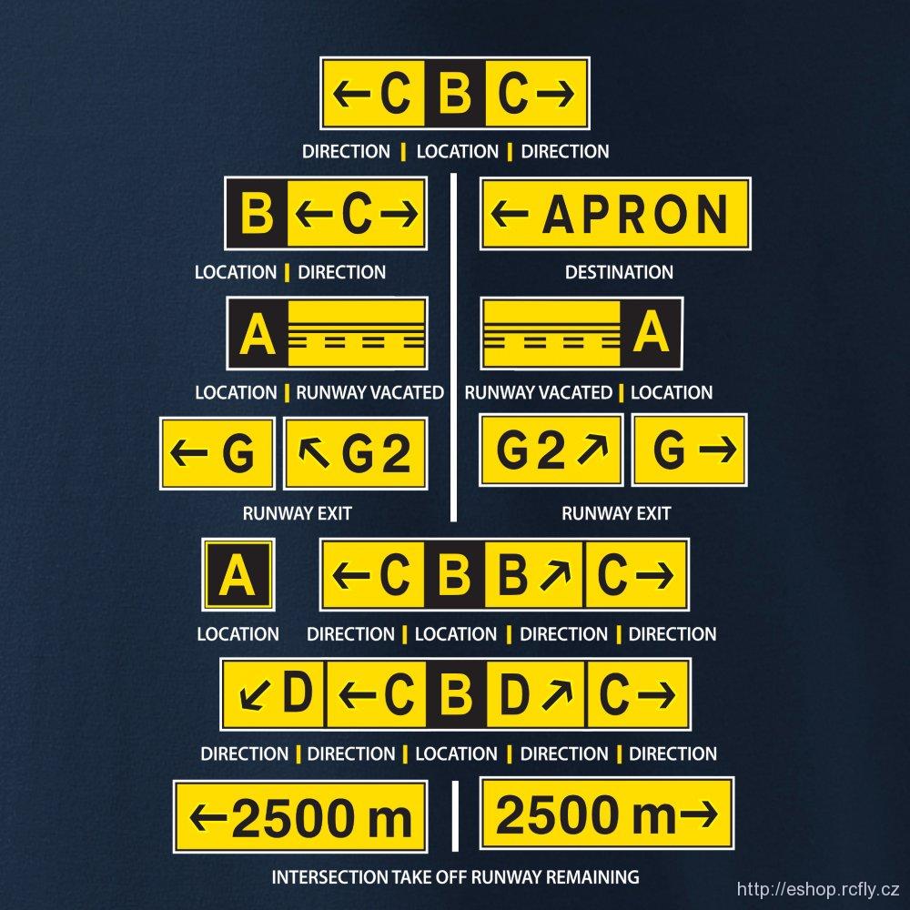 ANTONIO-Tričko s dopravním značením na letišti MARKING vel.S