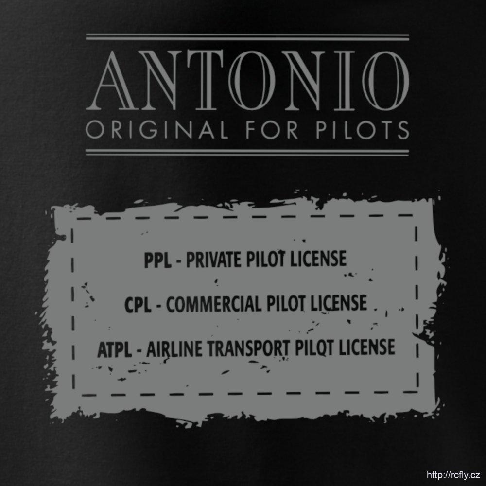 ANTONIO-Tričko letecké PILOT Black Vel. M