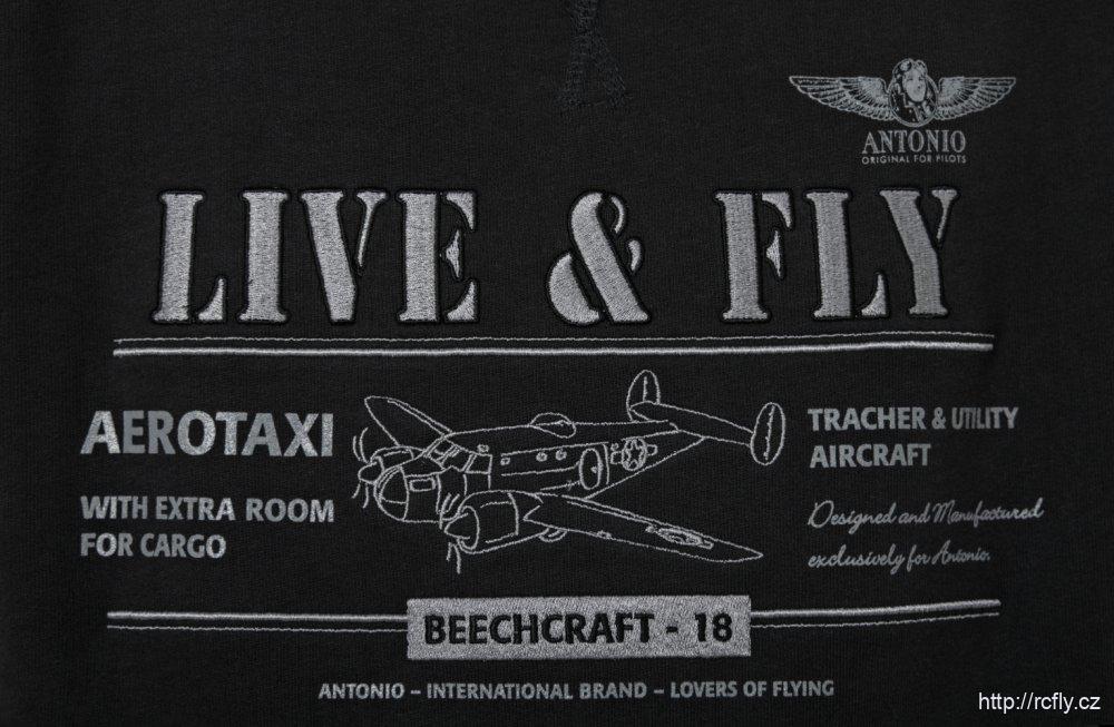 ANTONIO- Mikina s leteckým motivem BEECHCRAFT-18 Vel. M