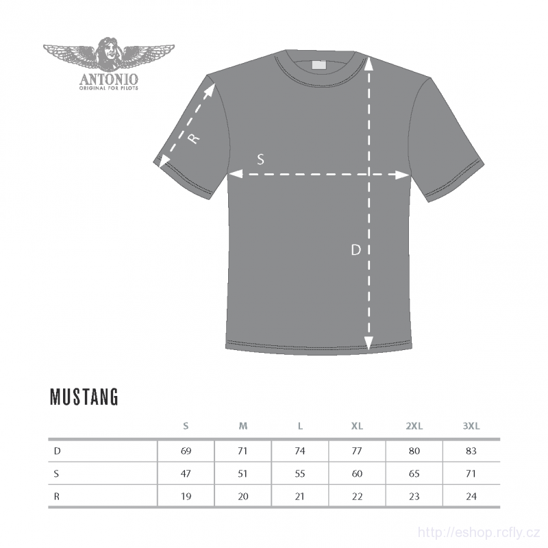 ANTONIO-Tričko s letounem P-51 MUSTANG vel.L