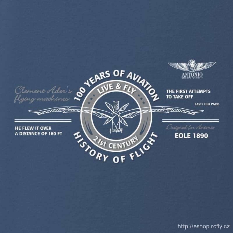 ANTONIO-Tričko historie létání HISTORY OF FLIGHT vel.XL