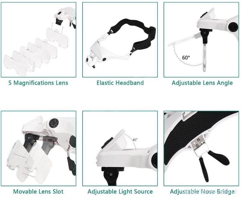 Zvětšujícií brýle s LED světlem