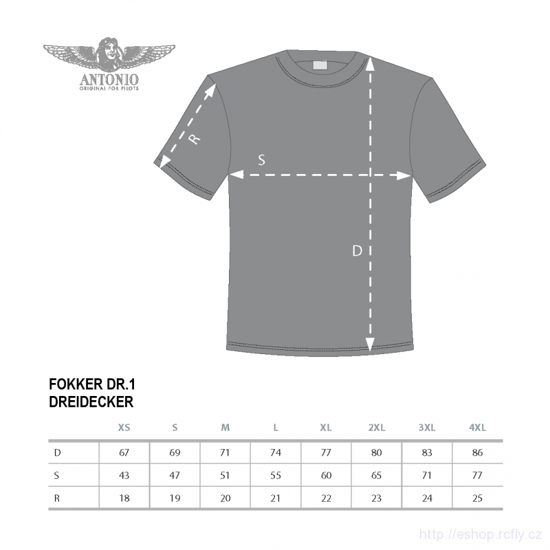 ANTONIO- Tričko s trojplošníkem FOKKER DR.1 DREIDECKER