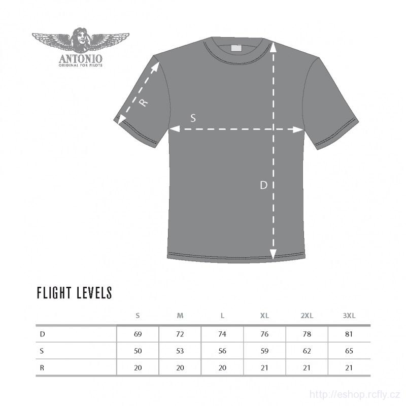 ANTONIO-Tričko letové hladiny FLIGHT LEVELS